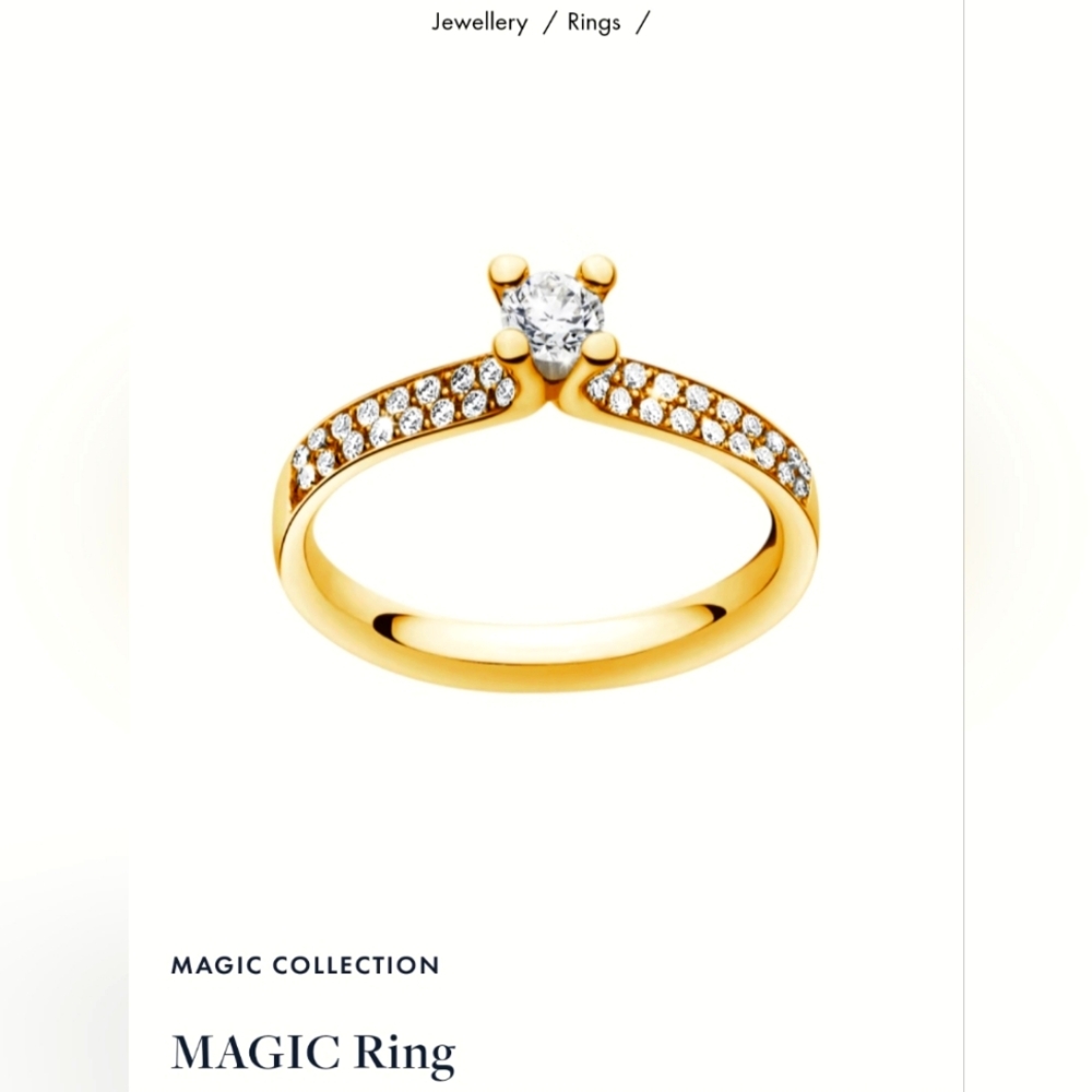 Georg Jensen Magic Ring (Sz 4.5) 18K Gold with Diamonds. Preowned